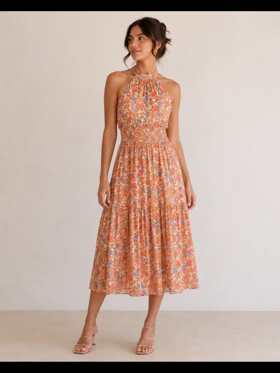 Lost + Wander Dresses & Skirts - Lost + Wander Floral Halter Dress